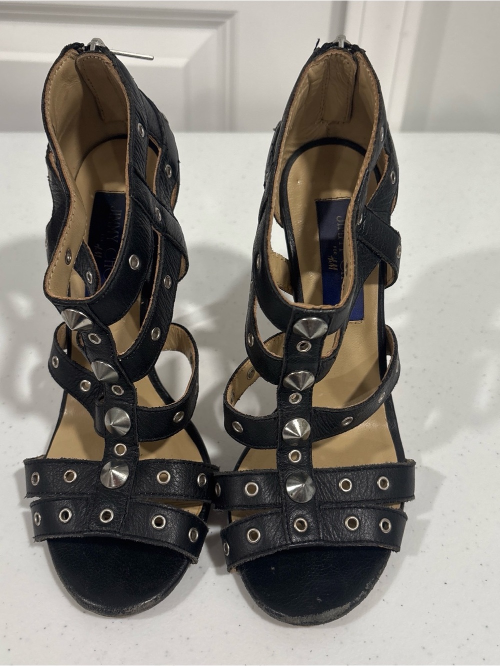Jimmy Choo for H&M Black Studded Strappy Heeled Sandals